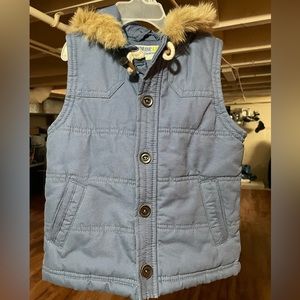 Girls Oshkosh Fur-lined vest - Navy Blue - Size 3T